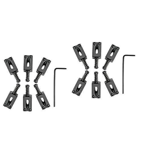 SUPVOX 2pcs 6 1 Style Guitar Bridge Saddles Set 6 in 1 Flat Guitar Parts Zinc Alloy Saddle Kit Intonation Screw Compatible