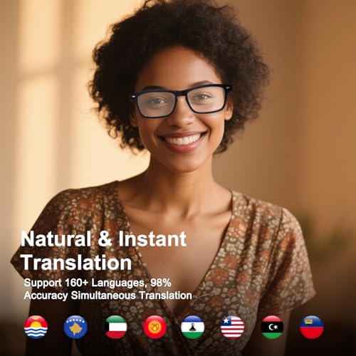 Image of GenXenon AI Glasses for Men Women, AI Translator Powered by ChatGPT with Real-Time Translation(160+Languages), UV400 Photochromic Lenses Smart Sunglasses, Bluetooth Glasses for Travel /Business /Study