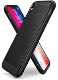 Ringke Funda Apple iPhone X [Onyx] Diseño de Metal Cepillado Fino [Compatible con Carga Inalámbrica] Cubierta de TPU con Amortiguación Flexible para iPhone X/iPhone 10 - Negro Black