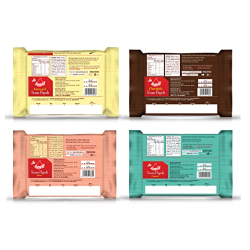 Image of Bambino Sweets Combo Soan Papdi Each 200g x 4 (Badam, Butterscotch, Chocolate, Coconut)