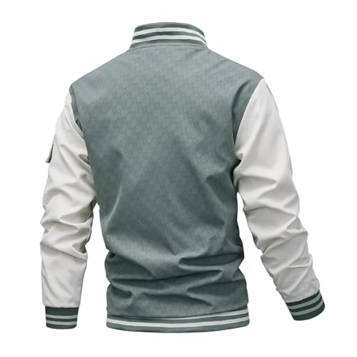 Spring And Bomber Jacket Men's High Street Stitch Armband Jogging Coat Sports Baseball Jacket3