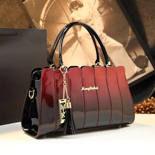 Image of SYGA Elegant Color Contrast Tote Bag - Horizontal Square Medium-Soft Handbag with Design for Everyday Use