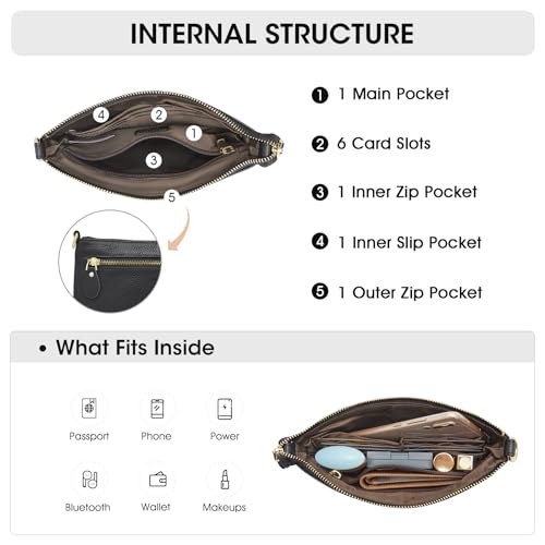 Kattee Leather Small Crossbody Shoulder Bags Purse for Women Trendy, Designer Handbag Pouch Clutch with Wristlet4