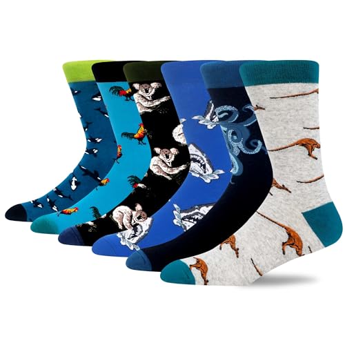 Divertidos calcetines coloridos para hombre de algodón con motivo