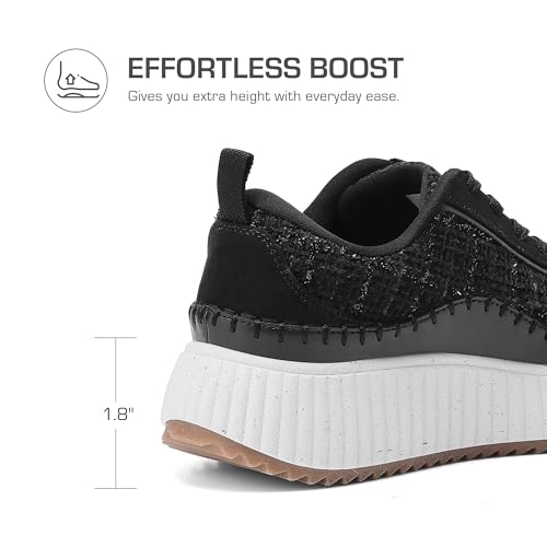 Image of DREAM PAIRS Women Chunky City Tweed Comfortable Casual Platform Fashion Sneaker