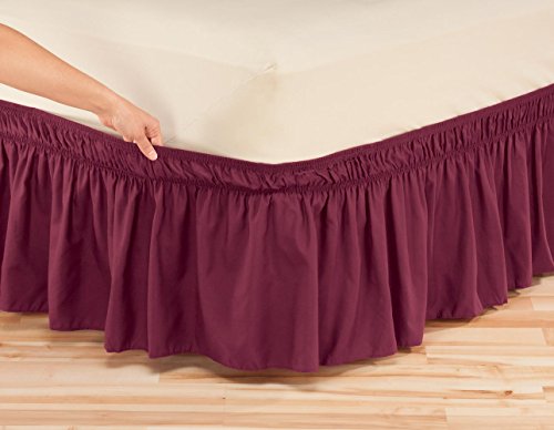 Miles Kimball Solid Wrap Around Elastic Bed Skirt OakRidgeTM