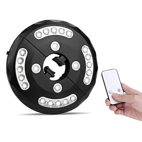 Majome Patio Umbrella Lights Battery-Operated 24 LEDs Cordless with Remote Control for Camping Tents