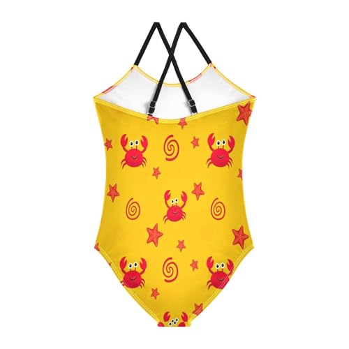 Cute Red Cartoon Crabs Swimming Suits for Kids, Summer Beach Bathing Suit, 3-102
