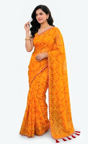 Image of Lado Rani Kota Doria Cotton Silk Flower Print sarees with blouse