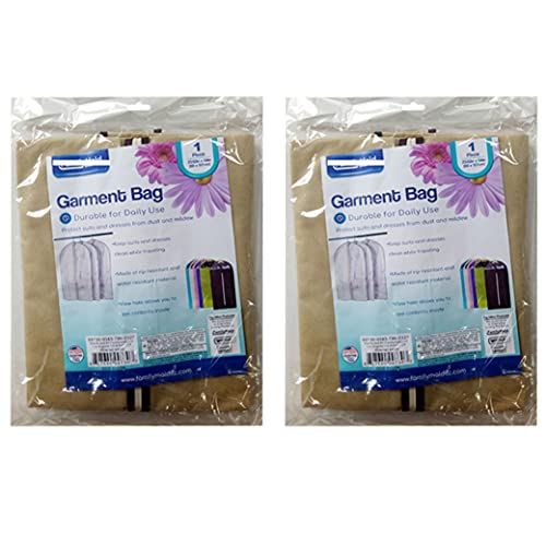 2 Pc Garment Bag Travel Suit Dress Storage 54" Tan Cover Zipper Coat Carrier2