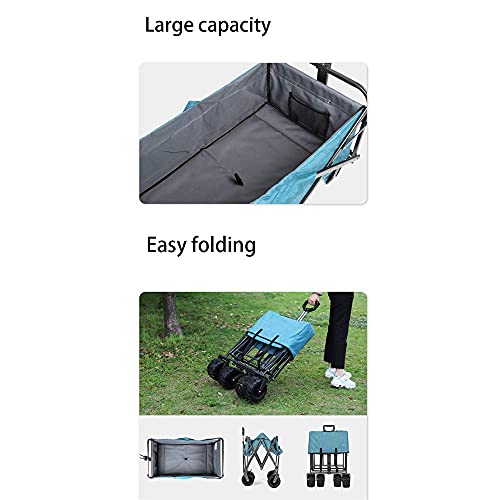 Carretilla Plegable Multifuncional para Transporte al Aire Libre y Pesca, Color Azul Celeste miniatura 4