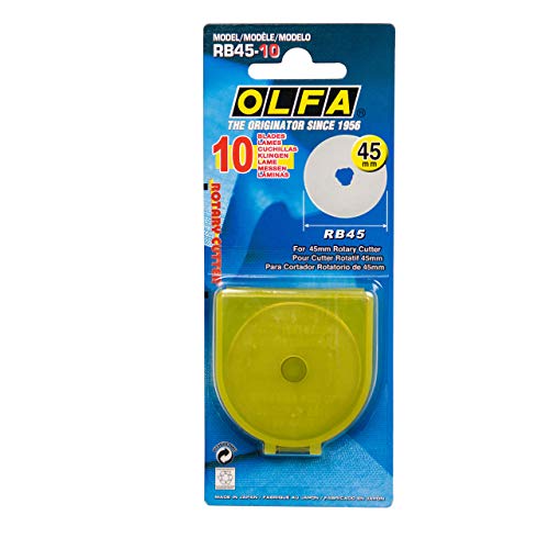 Olfa 45mm Tungsten Tool Steel Rotary Blade - 10/pk