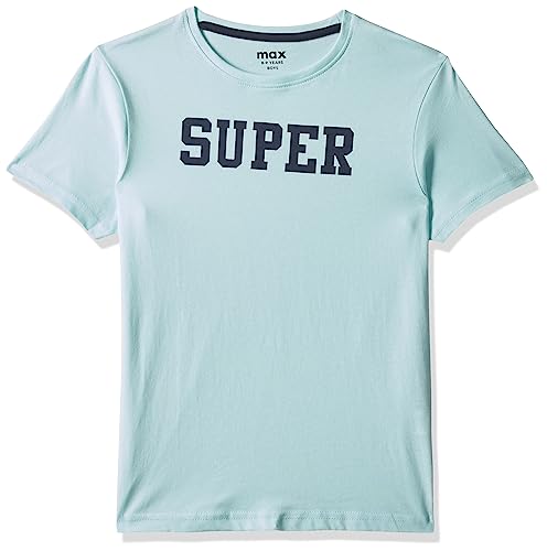 Image of Max Boys Pure Cotton Typographic Printed Knit T-Shirt