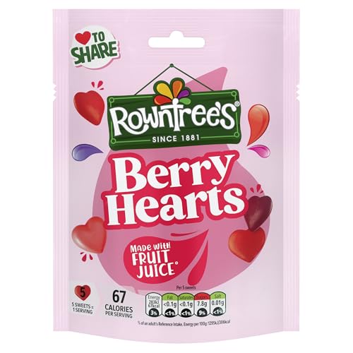 Rowntree’s Berry Hearts, Sweets Sharing Bag 115g