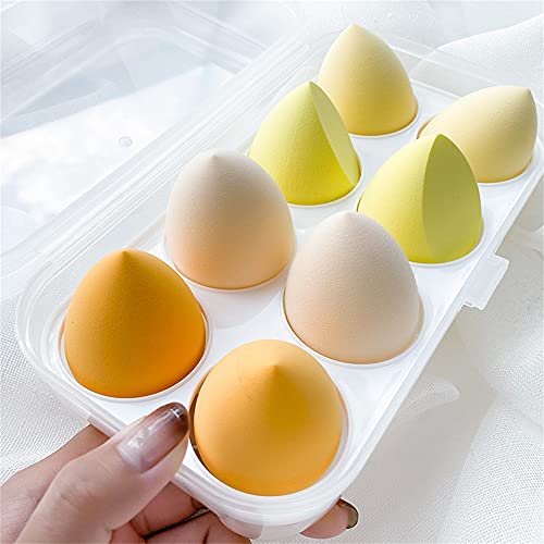 Make up Sponges Set Dry and Wet Use Multi-colored Makeup Sponges, Foundation Sponge,Non Latex Real Techniques Sponge,Makeup Tools, Make up Sponges Egg Shaped Gifts for Women (C: Rectangle 8pcs)