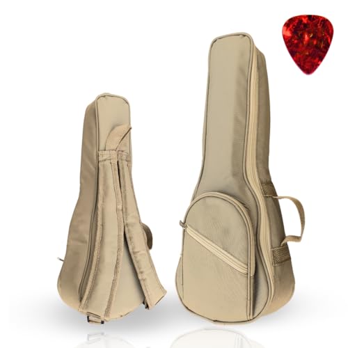 Capa Bag Mochila Case Luxo para Ukulele Soprano Acolchoada Almofadada Espumada Forrada com Enchimento Revestida Impermeável com Alças nas Costas e Bolso – Proteção Premium