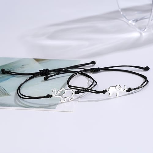 Adjustable Cute Animals Elephant Matching Bracelet Mother Daughter Bracelets Set for 2 Mom Daughter Mothers Day Gift4