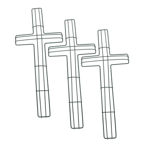 3 de macramé para Bricolaje, Flores, Cruz, Alambre de Metal, de Alambre, Marco de Alambre, funeraria, Marco de Cruz, bahía de árbol de Navidad, Herramienta para Hacer