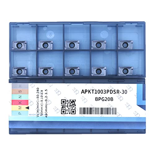 Cdbp Cnc Carbide Milling Inserts For Metal Cutting Apkt1003Pdsr-30, Indexable Inserts For Square Shoulder Milling Tools, 10 Pcs. #TOP14