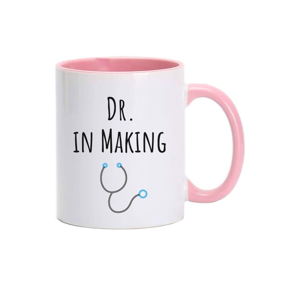 MEC| DR IN MAKING| Doctor mug| cup |Hot & Cold Beverages Cup| kitchen Mug| Coffee Mug| espresso| Gift for her| Travel Coffee Mug| Tea Cup| Kitchen| Ceramic Coffee Mug| Tea Cup| Gift| (LIGHT PINK)