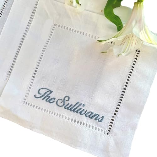 Personalized Linen Cocktail Napkins
