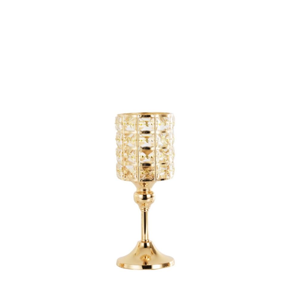 Candle Holder Crafts Candlestick Ornaments Wedding Crystal Iron Candlelight Dinner Props Decorate Candlestick(M)