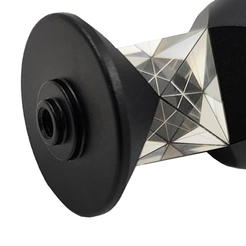 Image of 360 Degree Monitoring Mini Prism Total Station Reflective Prism GRZ101 Replacement with Hook Compatible with Leica Swiss Type Surveying Reflector (Silver Coated)