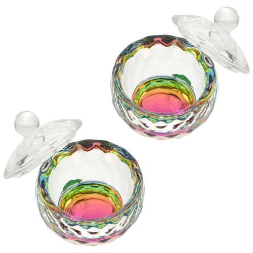 2 piezas vasos de cristal para arte en uñas miniatura 1