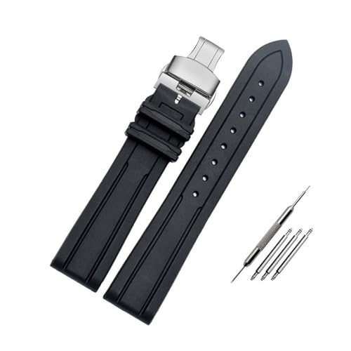 [ȓX] 20 ~[g 21 ~[gtbfSvohIKɃtBbg Fit For IWC ɃtBbgn~gɃtBbg\tghƖhVR[YvXgbv(A-black-silver-a,22mm)