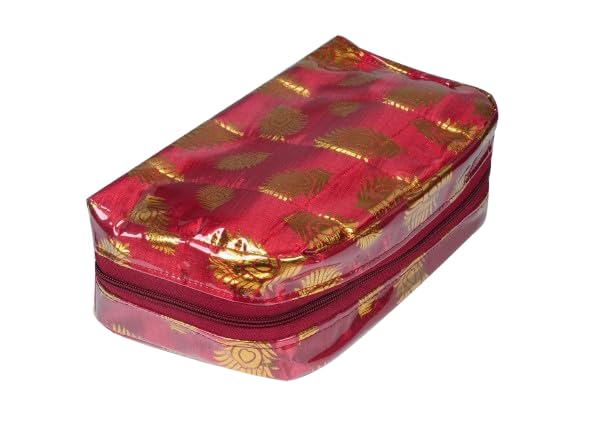 Image of Makeup Pouches Necklace Earrings Cosmetic Vanity Storage Box Jewellery Organizer Toiletry Organizer Pouch for Women Set of 10 Colour- Gold