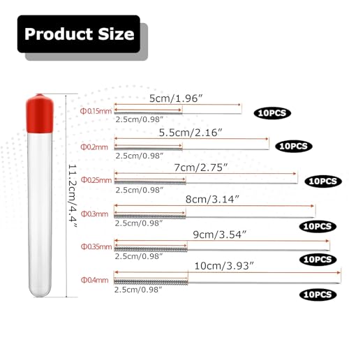 60 Stück Düsenreinigungsnadeln,Düsenreiniger,3d Drucker Reinigungsset,Nozzle Cleaning Kit, Cleaning Tool Kit Nadeln,Edelstahl-Düsenreinigung 0,15/0,2/0,25/0,3/0,35/0,4 Mm,Fur Reinigung Von 3d-Druckern – Bild 3