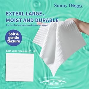 Pet Wipes 480 Count, Dog Wipes Cleaning Deodorizing Cat Wipes, 8 x 8 Inch Dog Grooming Wipes for Butt Paws Ear Eyes and Body, Pack of 6