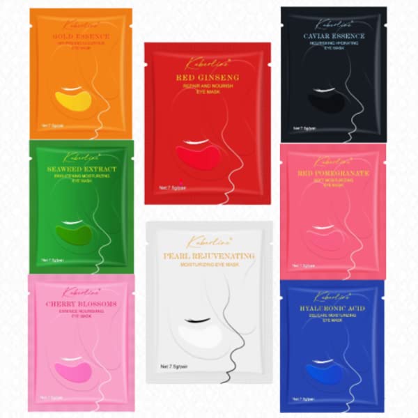 Miniatura 2 de Parches de máscara de ojos totalmente naturales (8 pares de 8 colores) de colágeno, antiarrugas, antienvejecimiento, ojeras hinchadas, almohadillas