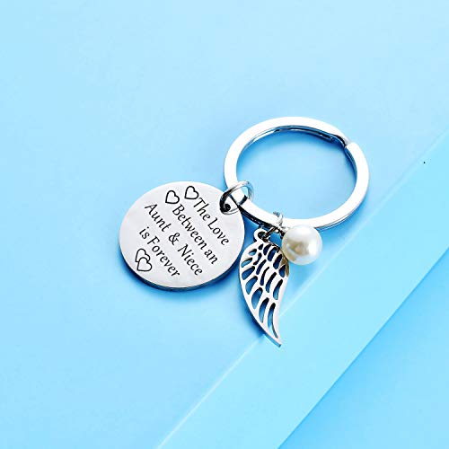 Image of Malyunin Aunt & Nephew Keychain - The Love Between Aunt & Niece /Nephew Keyring - Birthday & Christmas Gifts, Style1-aunt and Niece, One Size