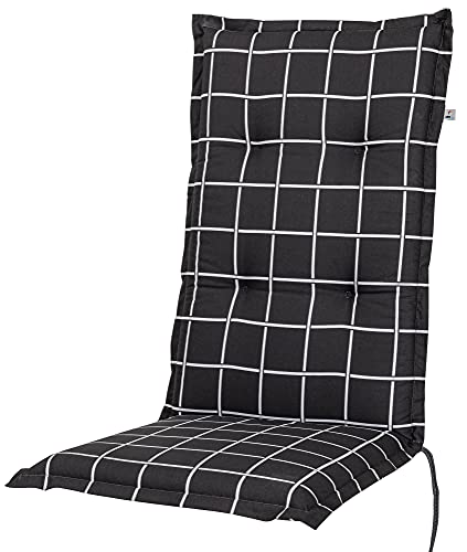 Kettler Polen KETTtex 2398 Auflage Hochlehner Milano anthrazit-grau kariert120x49x6 cm Sitzpolster