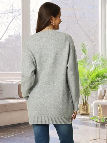 Image of Seta T Women's Sweaters Long Sleeve Crewneck Cozy Oversized Sweater Loose Fit Tunic Tops with Pockets