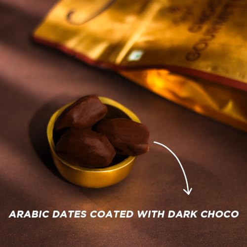 Image of Loyka Choco Gourmet Dates - Gifting Hamper - Seedless Chocolate Coated Khajoor - Dry fruit Gift Box - 200gm
