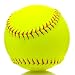 Rarapop Sports Fastpitch Softballs, Official Size and Weight Practice Softball, Unmarked & Leather Covered Training Ball for Games, Practice and Training(Yellow, 12 Inch)
