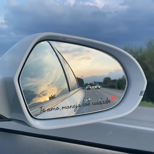 Image of Miarita 3X I Love You Drive Safe Mirror Sticker, Te Amo Maneja Con Cuidado Sticker, Cute Car Stickers for Womens, Car Decals for Women, Rear View Mirror Sticker, Lovely Gifts for Her Him