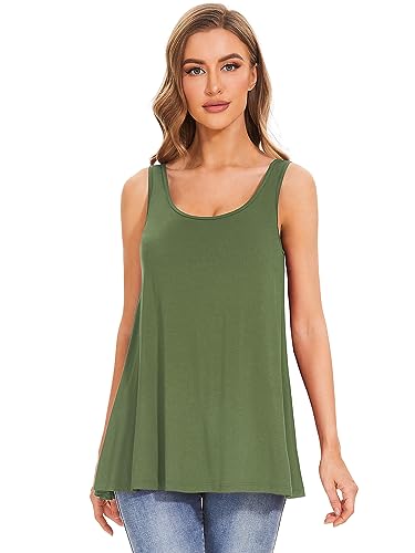 Image of Air Curvey Tank Tops for Women Build in Bra Casual Flowy Tank Pleated Loose Fit S-XXXXL