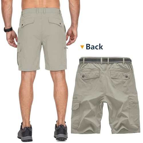 Image of Jessie Kidden Mens Cargo Shorts Expandable Waist Quick Dry Hiking Shorts