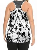 FOREYOND Plus Size Workout Tank Tops for Women Loose Fit Racerback Sleeveless Activewear Tops Gym Yoga Athletic Shirts Sport Exercise