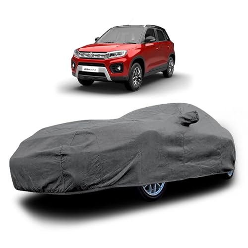 Image of Heavy-Duty Car Cover for Compatible with Maruti Vitara Brezza (2016 to 2025 All Models) Deluxe Car Protection Cover - Waterproof & UV-Resistant All-Season Exterior Protection
