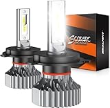 SEALIGHT 𝗛𝟰 𝗟𝗘D 𝗛𝗲𝗮𝗱𝗹𝗶𝗴𝗵𝘁 𝗕𝘂𝗹𝗯𝘀, 64000LM 60W 6500K Cool White, 1:1 Size Plug and Play, 10Year Lifespan,𝗛𝗕𝟮 𝟵𝟬𝟬𝟯 Fog Light Bulbs, Pack of 2