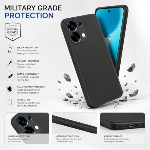 Image of FIRST MART Matte Silicone Back Cover for Oppo F33 - Black