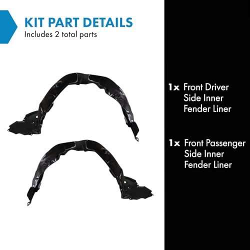 Image of TRQ Front Inner Fender Liner Set Compatible with 2009-2010 Lexus IS250 IS350 LX1248115 LX1249115
