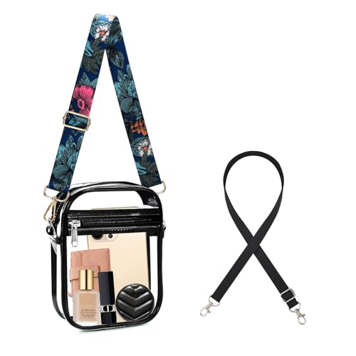 Image of Fibrdoo Clear Crossbody Purse Bag, Clear Bag Stadium Approved with Front Pocket for Concerts Sports Festivals