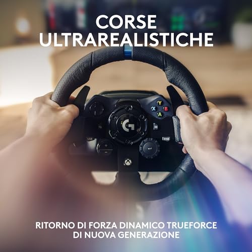 G923 - Volante da corsa e pedali, ritorno di forza dinamico TRUEFORCE, vera pelle + Driving Force Shifter - Xbox X|S, Xbox One, PC, Mac - Nero - Controller - Immagine 3