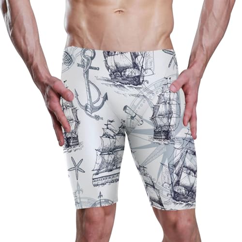 Men Knee-Length Swim Shorts Swimwear Swimsuit for Beach Water Park (S-3XL)2