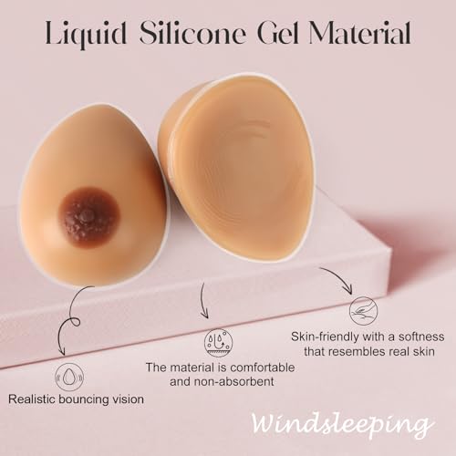 Image of Windsleeping Silicone Breast Forms Mastectomy Prosthesis Fake Boobs Breast Enhancers for Crossdresser Cosplay